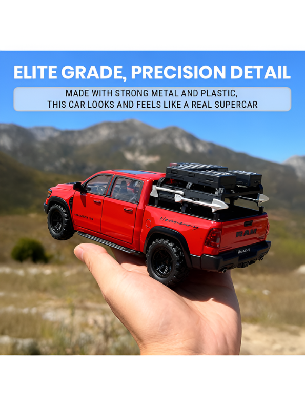 Hennessey Mammoth 1000 RAM TRX 1:32 Scale Diecast Model Truck Red with Acrylic Display Case MD520