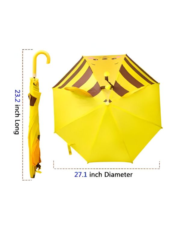 Honey Bee Umbrella – 47 cm Cute Yellow Rain Umbrella for Toddlers & Preschoolers NOV9696.