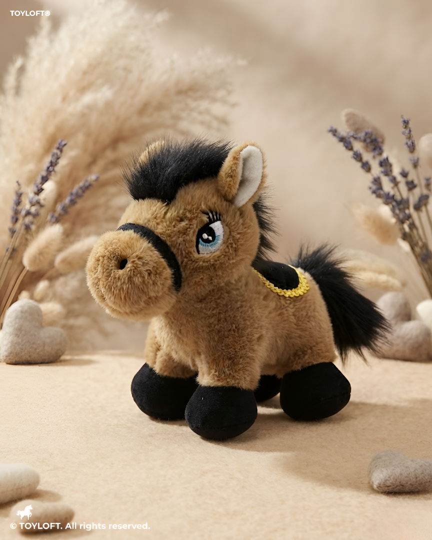 Horse Plush Toy – 8-Inch Stuffed Brown Pony Animal Figure for Kids ST16298