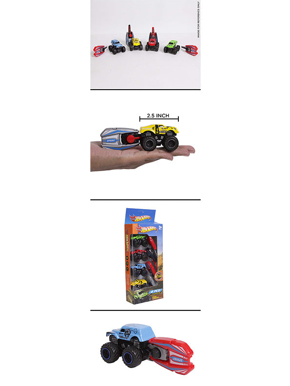 Hot Wheels 4-Pack Diecast Monster Trucks Set - Ultimate Off-Road Adventure | TV-O24 - Toyloft