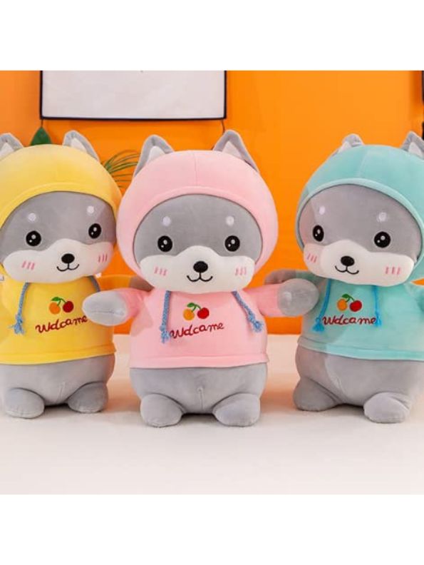 Green - Husky Plush Soft Toy – Cute Stuffed Dog Doll for Babies & Kids | Soft & Cuddly Toy for Boys & Girls 8 inch - MS9587.
