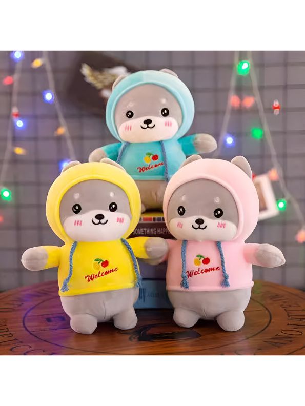Green - Husky Plush Soft Toy – Cute Stuffed Dog Doll for Babies & Kids | Soft & Cuddly Toy for Boys & Girls 8 inch - MS9587.