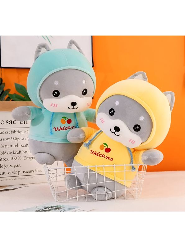 Green - Husky Plush Soft Toy – Cute Stuffed Dog Doll for Babies & Kids | Soft & Cuddly Toy for Boys & Girls 8 inch - MS9587.