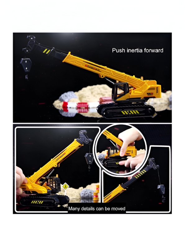 Hydraulic Crawler Crane Toy for Kids | 21.45-Inch Extendable Boom, Construction Vehicle NX15465.