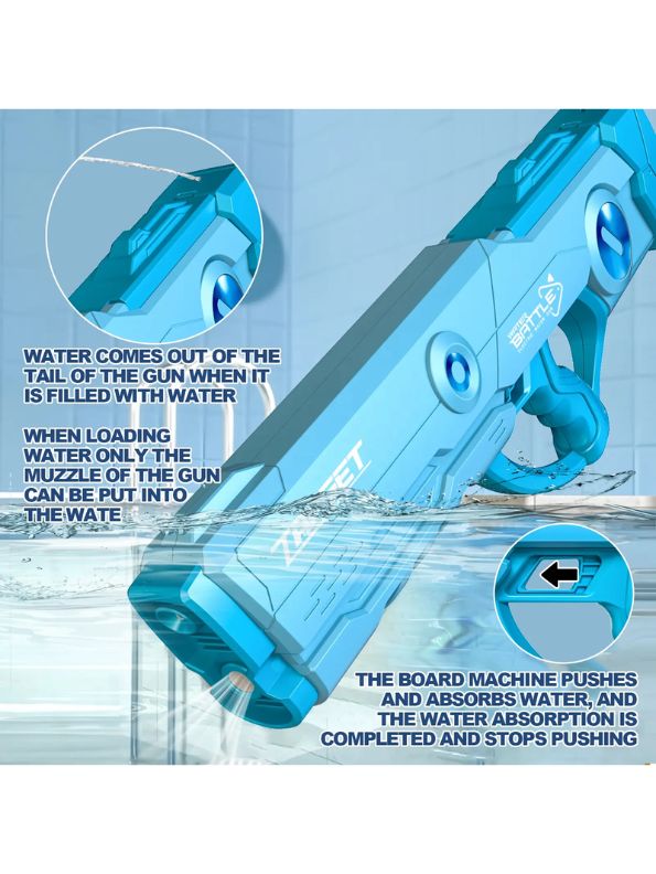 HydroBlaze 820 - 820CC High Power Automatic Water Gun - Super Blaster Squirt Gun for Pool and Outdoor Summer Fun