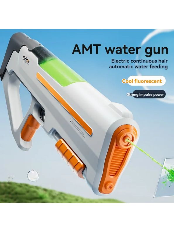 HydroGlow X1 Auto Refill Electric Water Gun – Rechargeable Toy Gun with Glowing Water Effect for Night Battles