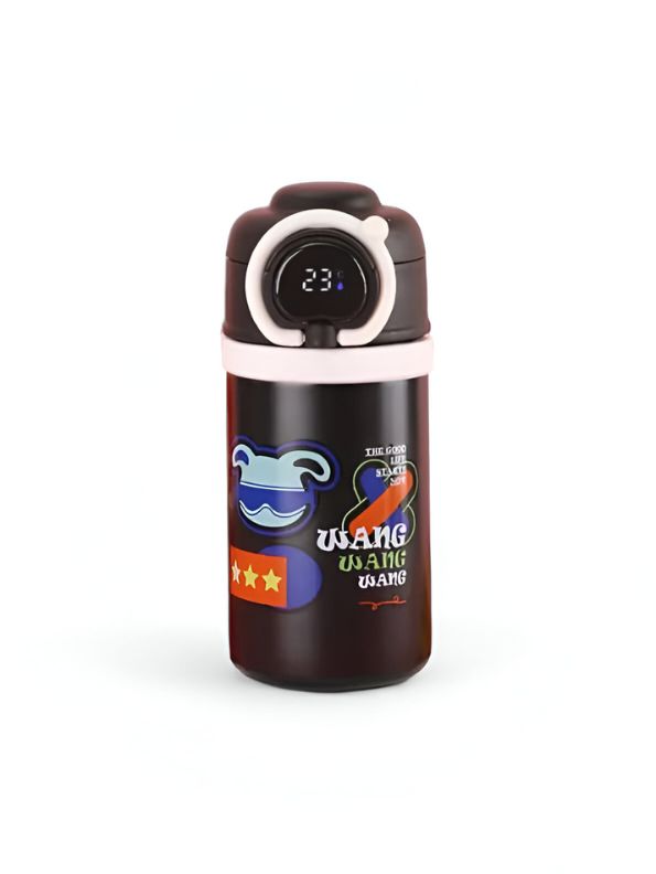 Black - HydroMate Stainless Steel Water Bottle 550ml – Smart Temperature Display, Push Sipper Lid, Leakproof & Travel-Friendly NOV7252.