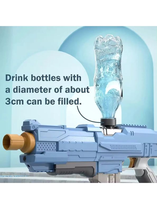 Blue - HydroStrike 600 Automatic Electric Water Gun – 600ML High-Pressure Spray Gun for Summer Fun