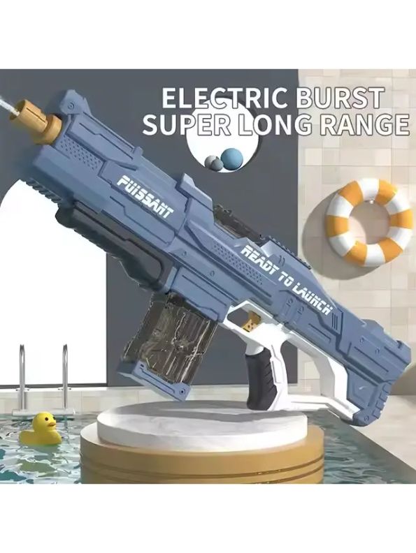 Blue - HydroStrike 600 Automatic Electric Water Gun – 600ML High-Pressure Spray Gun for Summer Fun