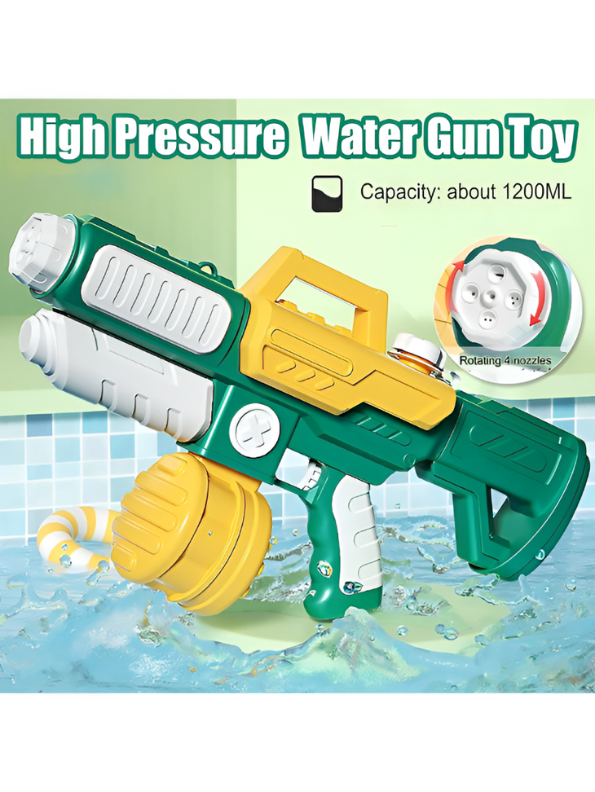HydroTank – 1200ml High-Capacity Backpack Water Blaster | Adjustable Straps Summer Outdoor Pichkari Toy Green LMI11797.