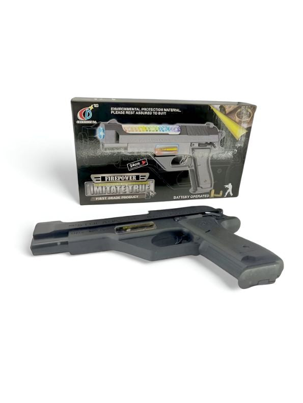 Imitate True Firepower – Battery Operated Machine Gun Toy for Kids | Flashing Lights & Realistic Sound | Colorful Army Design LMI14751.