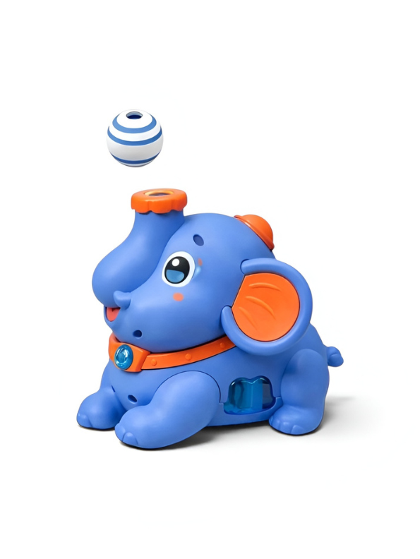 Interactive Blue Elephant Airfloat Toy with 2 Floating Balls – Automatic Bumping & Direction Changing Walking Animal Toy TV7248