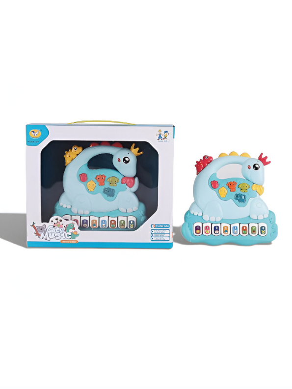 Interactive Dinosaur Piano Toy for Toddlers, Musical Electronic Organ with Animal Sounds, 8 Numbered Keys & 3 Play Modes NX13788.