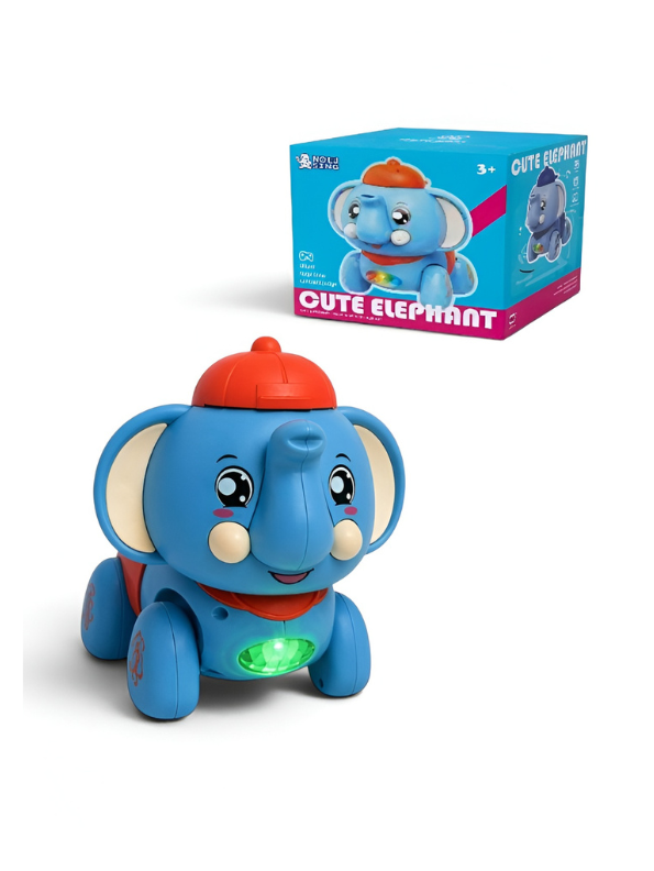 Interactive Musical Blue Elephant Toy with LED Lights – Educational Walking & Singing Elephant for Toddlers & Kids (Age 3+) TV5705