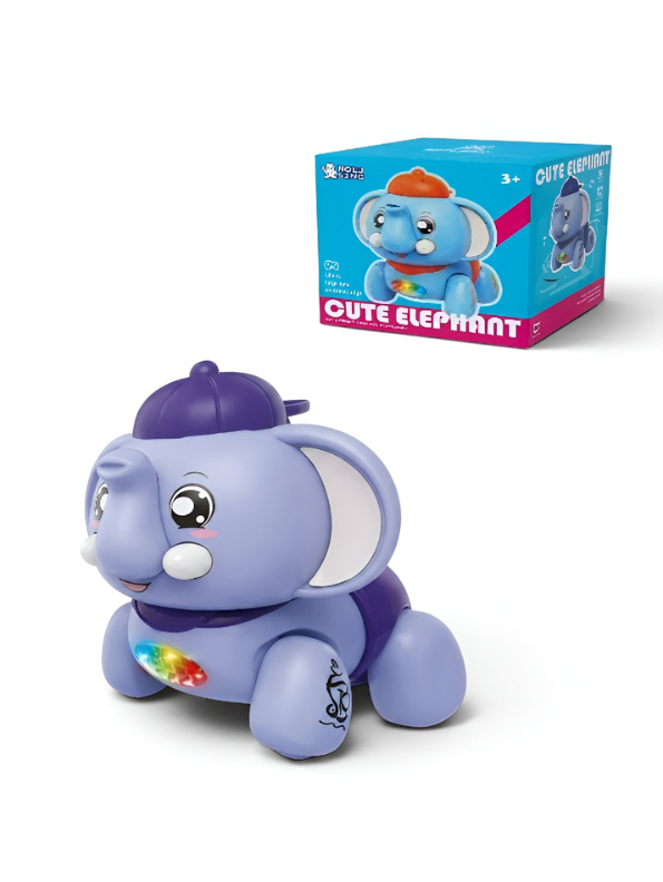 Interactive Musical Purple Elephant Toy with LED Lights – Educational Walking & Singing Elephant for Toddlers & Kids (Age 3+) TV5705