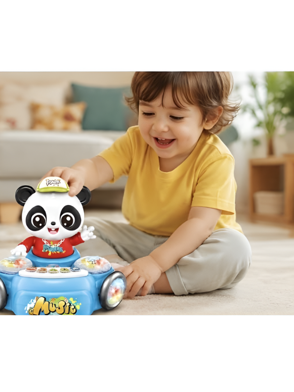 Interactive Panda Musical Toy with Colorful LED Lights and Rotating Action Blue– Bump and Go Dancing Musical Animal Toy LMI16916