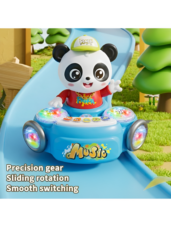 Interactive Panda Musical Toy with Colorful LED Lights and Rotating Action Red– Bump and Go Dancing Musical Animal Toy LMI16916