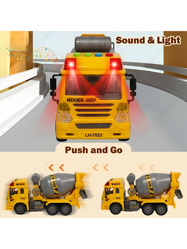 Interactive yellow Toy Cement Mixer Truck for Toddlers with Lights & Sound LMI16920