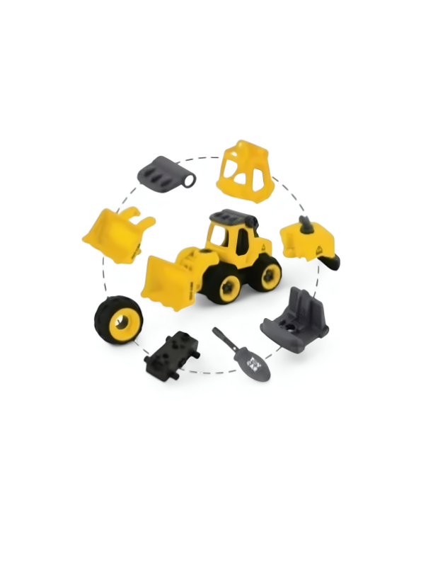 JCB Excavator Toy Set for Kids – Inspired Pack of 4 Construction Vehicles with Screwdriver – Build & Play Trucks for Boys & Girls LMI11185.