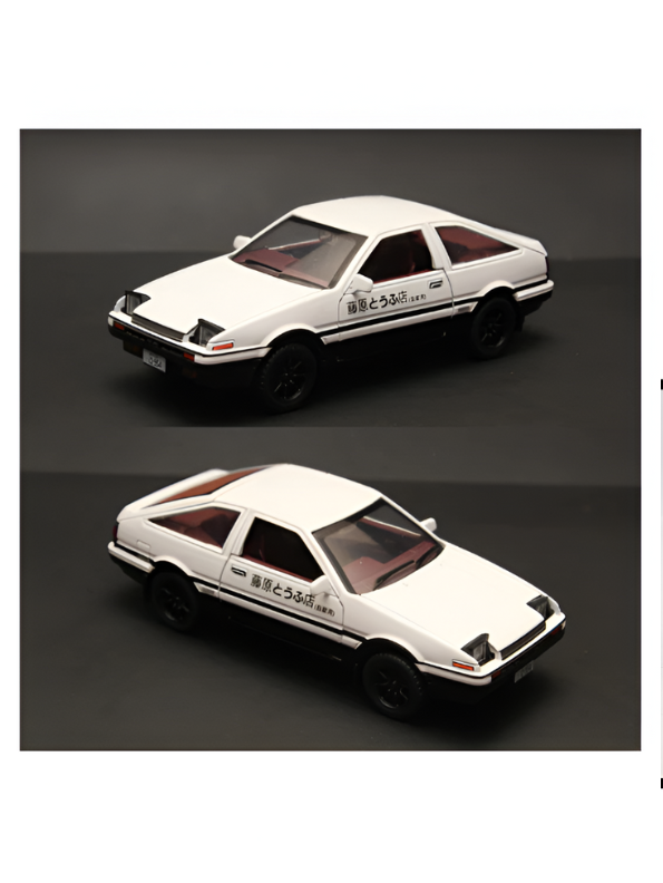 Toyota AE86 Trueno White Diecast Car Model – Alloy Pull Back Japan Sports Car Toy for Kids | Tokyo Drift Racer Scale 1:30 TV5809.
