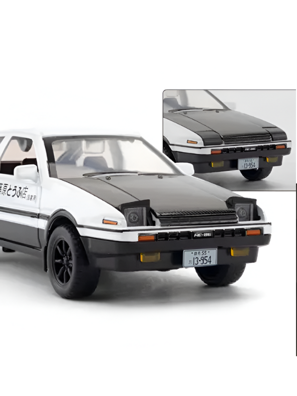 Toyota AE86 Trueno Diecast Car Model – Alloy Pull Back Japan Sports Car Toy for Kids | Tokyo Drift Racer Scale 1:30 TV5809.