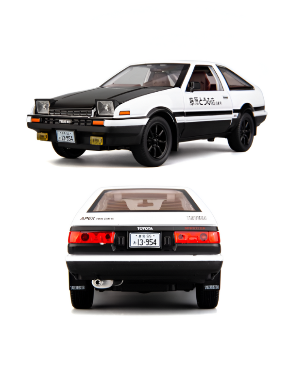 Toyota AE86 Trueno Diecast Car Model – Alloy Pull Back Japan Sports Car Toy for Kids | Tokyo Drift Racer Scale 1:30 TV5809.