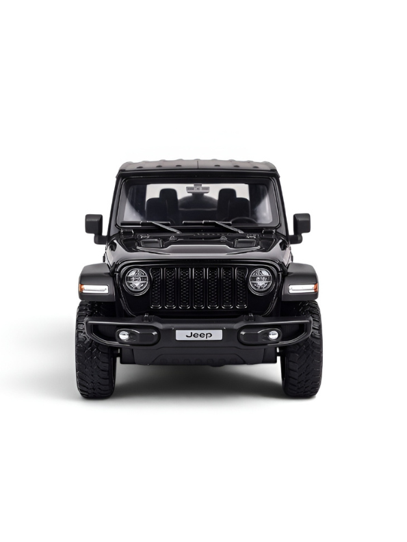 Jeep Wrangler Diecast Model Car 1:24 Scale | Black Off-Road Toy Truck Collectible Vehicle Replica for Display Die-Cast Model Car TV7082