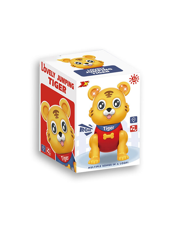 Jumping Tiger Musical Toy Lights And Sound - Grey (L-1) - Toyloft