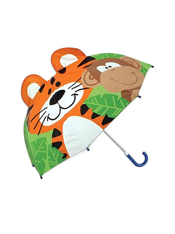 Jungle Safari – Kids Umbrella with Tiger and Monkey Design | Fun & Durable Umbrella for Children NOV6221.