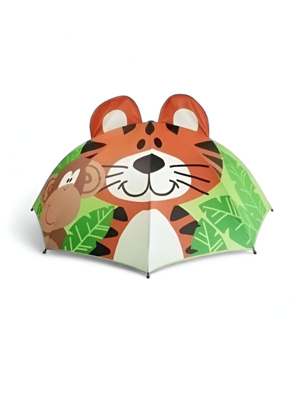 Jungle Safari - Kids Umbrella with Tiger and Monkey Design | Fun & Durable Umbrella for Children NOV6221.