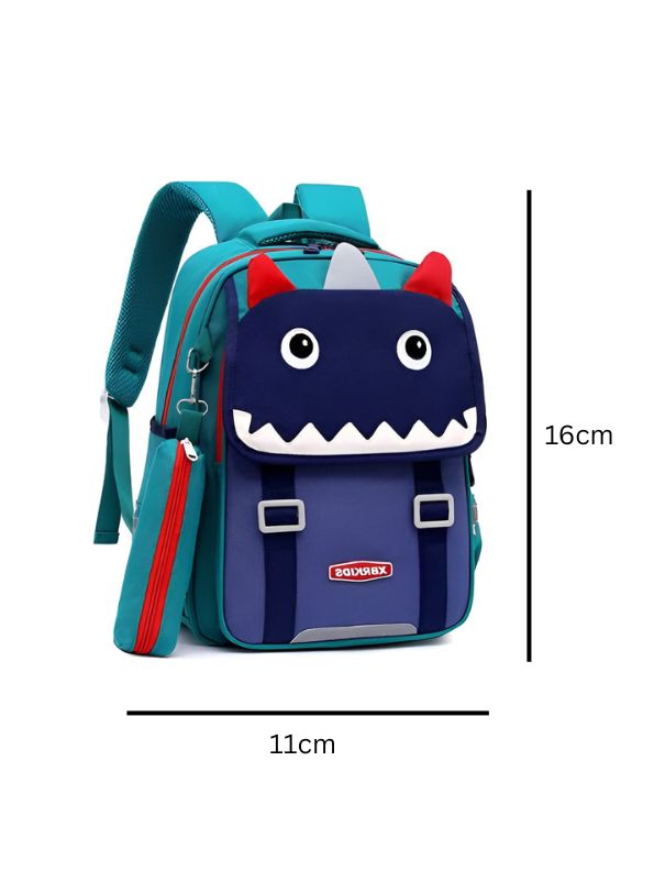 Dark Blue - JurraBag – Cute Dinosaur Backpack for Kids with Safety Belt | Large Capacity School Bag | Fun & Comfortable Design NOVGBT2473.