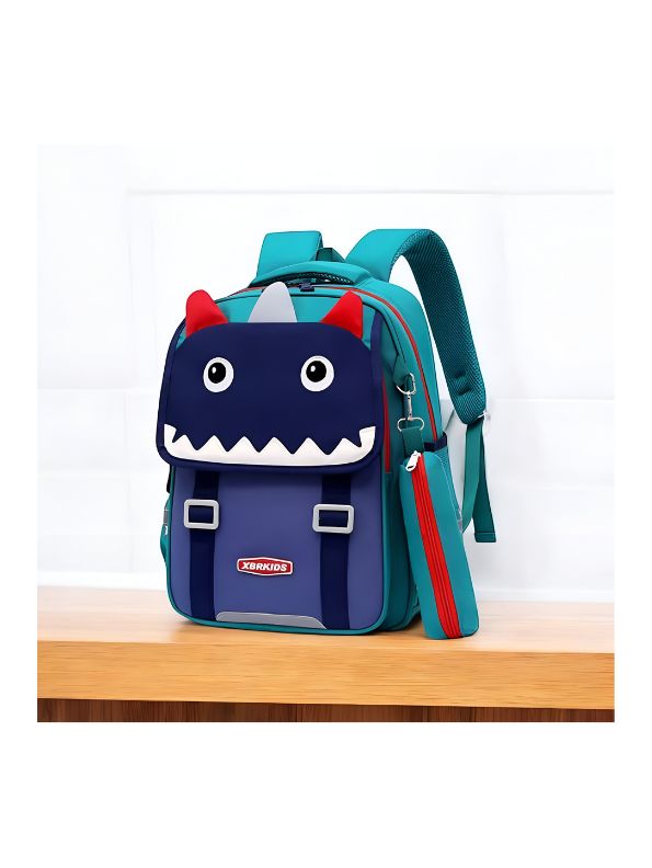 Dark Blue - JurraBag – Cute Dinosaur Backpack for Kids with Safety Belt | Large Capacity School Bag | Fun & Comfortable Design NOVGBT2473.