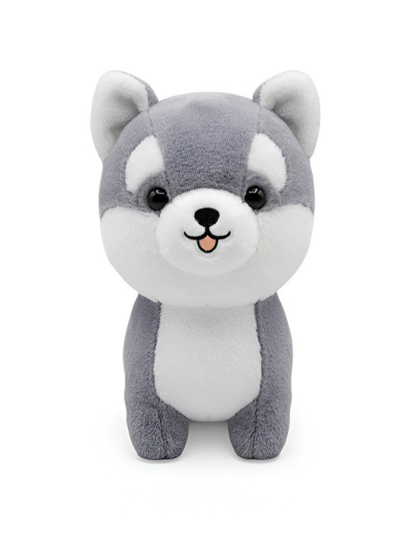 Kawaii Shiba Inu Dog Plush Toy – Soft Stuffed Animal Puppy Plushie Grey ST14168.