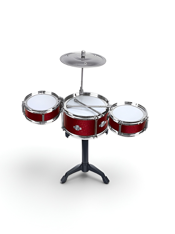 Kids Drum Set – 3 Mini Drums with Cymbal & Drumsticks, Musical Instrument Toy for Boys & Girls (Age 5+) TV7065