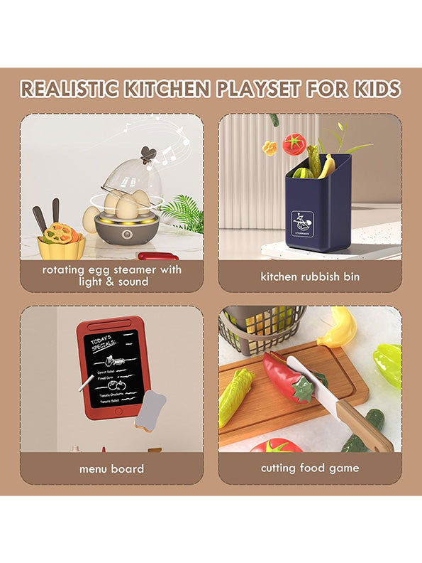 Big Size Kitchen Playset For Kids 88 Pcs - Pink (MS-M-20) - Toyloft