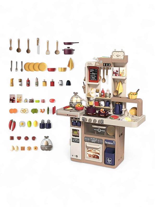 Big Size Kitchen Playset For Kids 88 Pcs - Pink (MS-M-20) - Toyloft