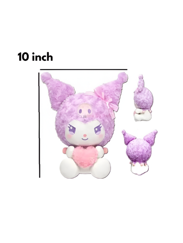 Kuromi Soft Plush Toy 10 Inch – Cute Sanrio Stuffed Animal with Purple Heart LMI15435