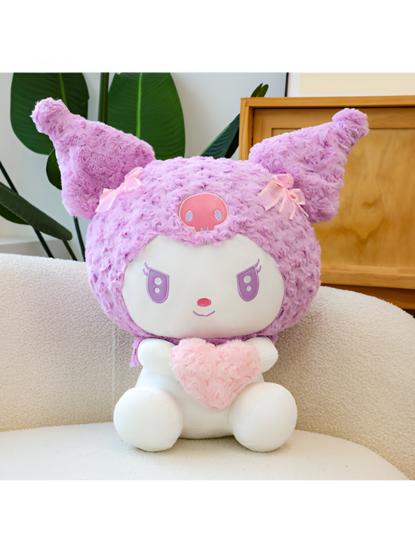 Kuromi Soft Plush Toy 10 Inch – Cute Sanrio Stuffed Animal with Purple Heart LMI15435