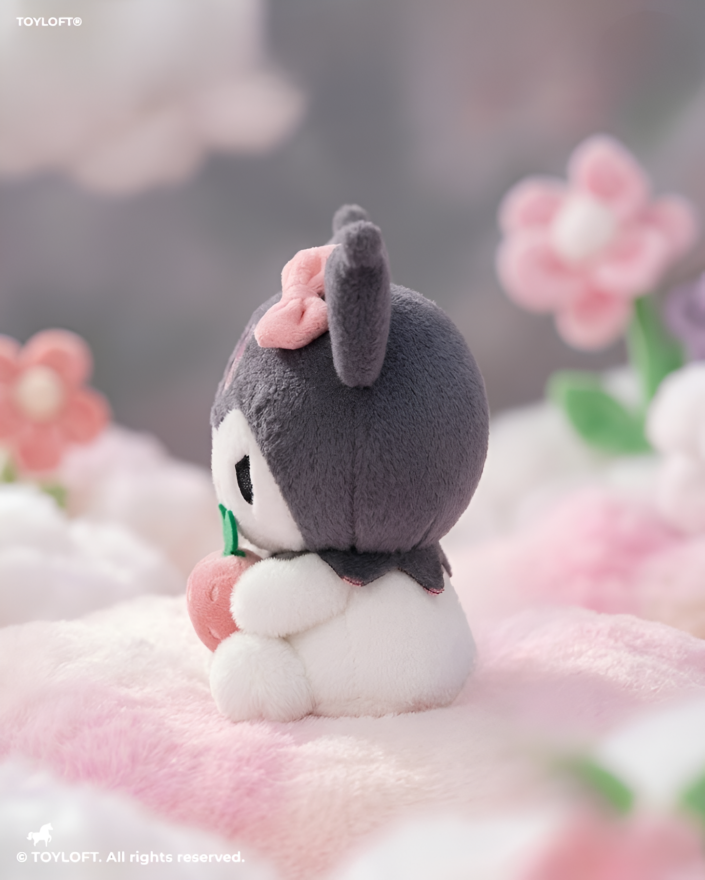 Kuromi Plush Toy Holding Strawberry – 10-Inch Sanrio Stuffed Animal ST15432