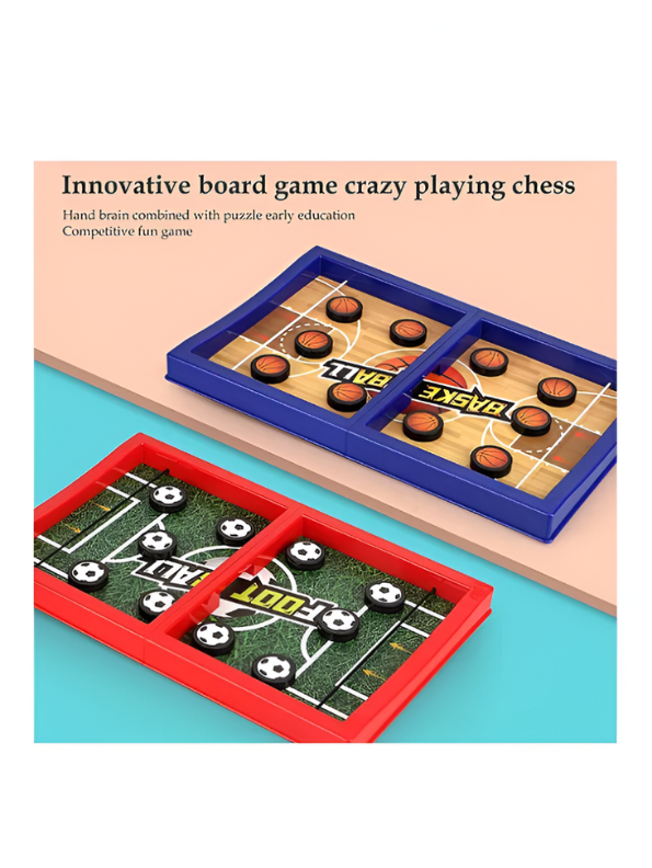 Fast String Puck Basketball Game – Tabletop Slingshot Board Game for Kids & Adults, Mini Basketball Finger Puck Battle Toy LMI11524.