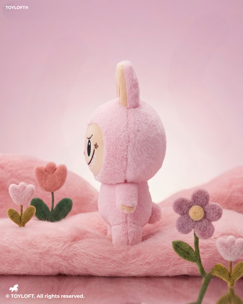 Labubu Character Plush Toy, 7-Inch Soft Stuffed Doll, Pink Collectible Figure ST16650