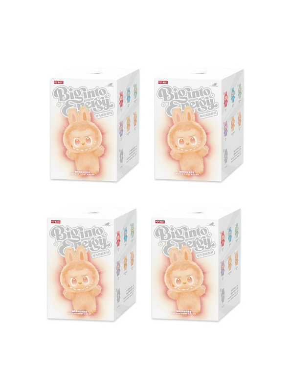Pack Of 4 Set - Blind Box - Official Authentic Barcoded Pop Mart Labubu Plush – Limited-Edition Fuzzy Bunny‑Eared Monster - Big Into Energy Collection