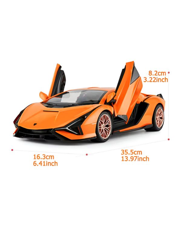 Orange - Lamborghini Aventador Diecast Car – Premium Metal Model Toy for Car Lovers & Collectors Scale 1:24 LMI15038.