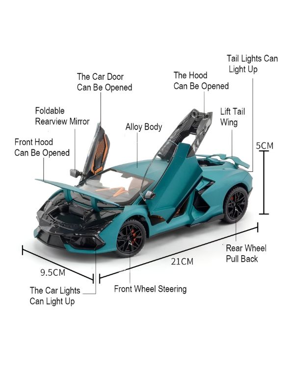 Emerald Green - Lamborghini Aventador Diecast Car – Premium Metal Model Toy for Car Lovers & Collectors Scale 1:24 LMI15038.