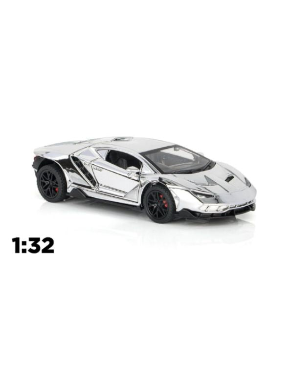 Sliver - Lamborghini Centenario – Diecast Model Car Premium Collectible Toy Scale - 1:32 – Acrylic Display Case .