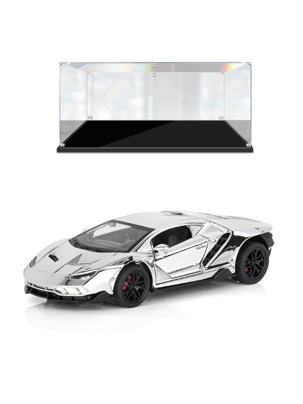 Sliver - Lamborghini Centenario – Diecast Model Car Premium Collectible Toy Scale - 1:32 – Acrylic Display Case .