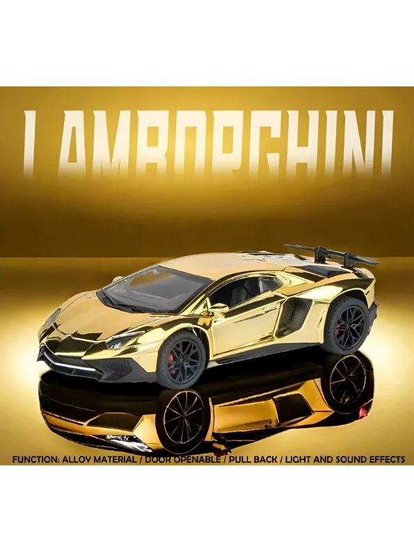 Gold - Lamborghini Centenario – Diecast Model Car Premium Collectible Toy Scale - 1:32 – Acrylic Display Case .