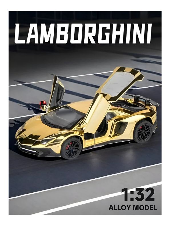 Gold - Lamborghini Centenario – Diecast Model Car Premium Collectible Toy Scale - 1:32 – Acrylic Display Case .