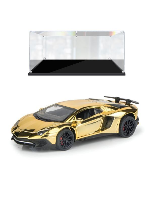 Gold - Lamborghini Centenario – Diecast Model Car Premium Collectible Toy Scale - 1:32 – Acrylic Display Case .
