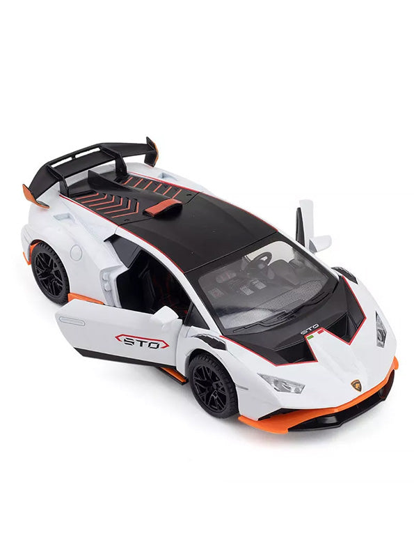 Lamborghini Huracan STO Diecast Car Metal - Scale 1:24 - White - Toyloft